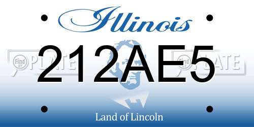 212AE5 Illinois License Plate
