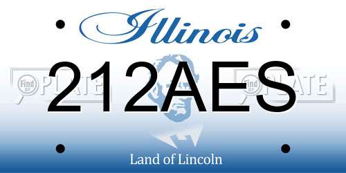212AES Illinois License Plate