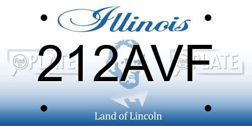 212AVF Illinois License Plate