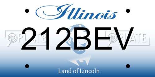 212BEV Illinois License Plate