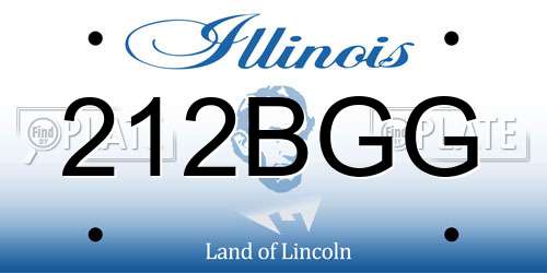 212BGG Illinois License Plate