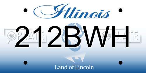 212BWH Illinois License Plate