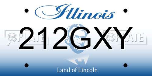 212GXY Illinois License Plate