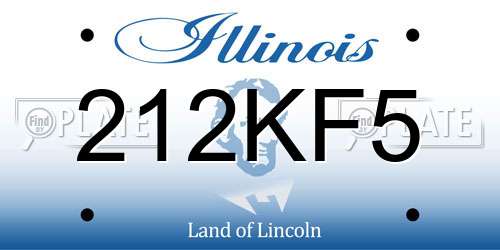 212KF5 Illinois License Plate