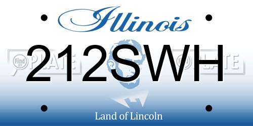 212SWH Illinois License Plate