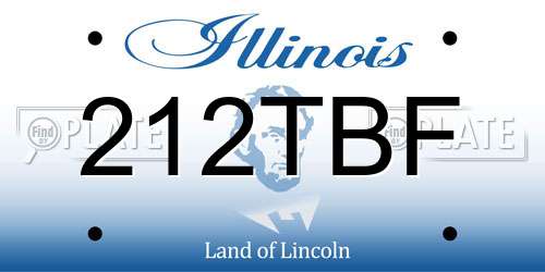 212TBF Illinois License Plate