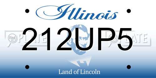 212UP5 Illinois License Plate