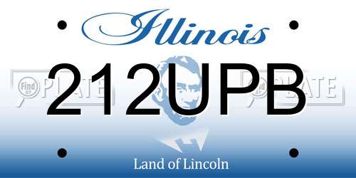 212UPB Illinois License Plate