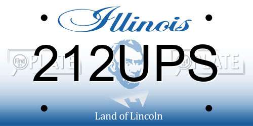 212UPS Illinois License Plate