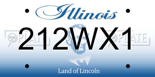 212WX1 Illinois License Plate