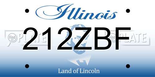 212ZBF Illinois License Plate