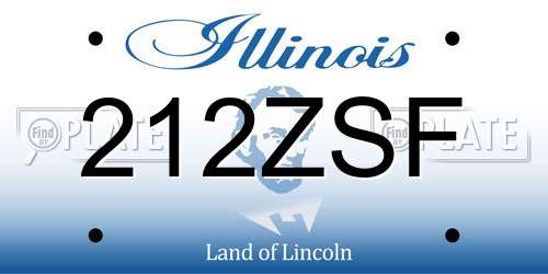 212ZSF Illinois License Plate