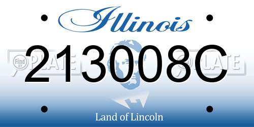 213008C Illinois License Plate