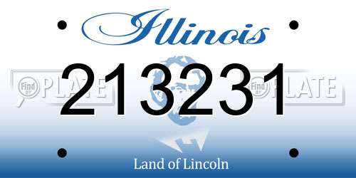 213231 Illinois License Plate