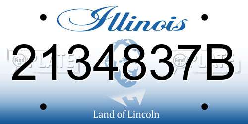 2134837B Illinois License Plate