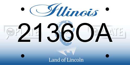 2136OA Illinois License Plate