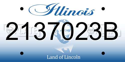 2137023B Illinois License Plate