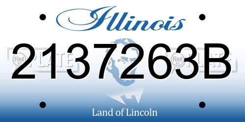 2137263B Illinois License Plate