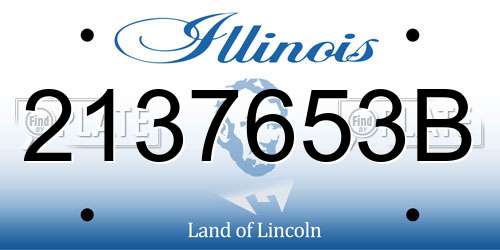 2137653B Illinois License Plate