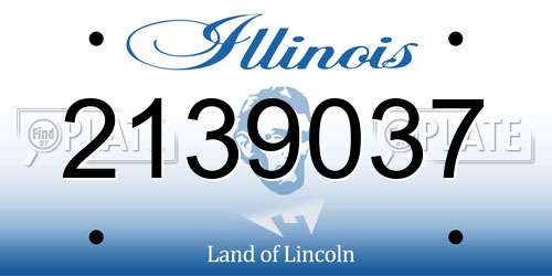 2139037 Illinois License Plate