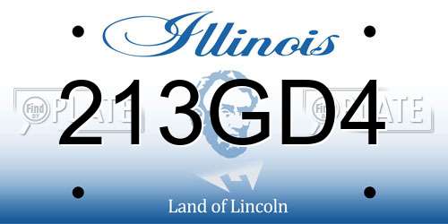 213GD4 Illinois License Plate