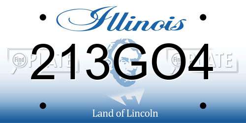 213GO4 Illinois License Plate