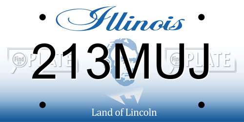 213MUJ Illinois License Plate