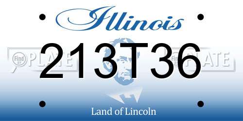 213T36 Illinois License Plate