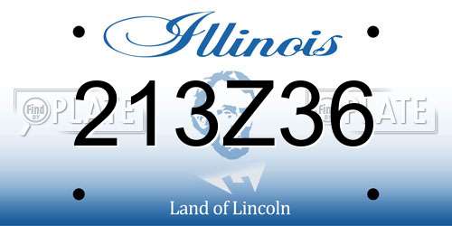 213Z36 Illinois License Plate