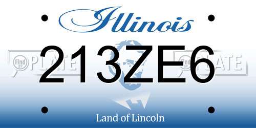 213ZE6 Illinois License Plate