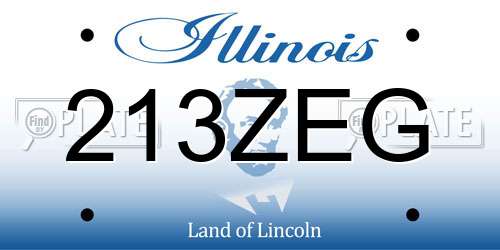 213ZEG Illinois License Plate
