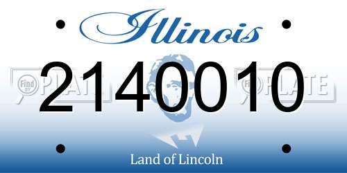 2140010 Illinois License Plate