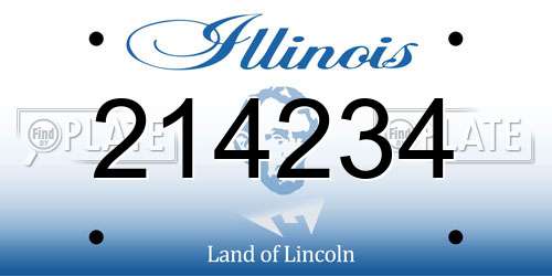 214234 Illinois License Plate