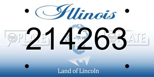 214263 Illinois License Plate