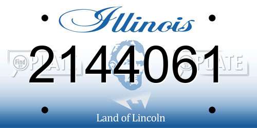 2144061 Illinois License Plate