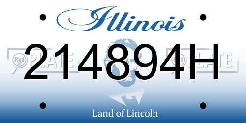 214894H Illinois License Plate