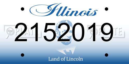 2152019 Illinois License Plate