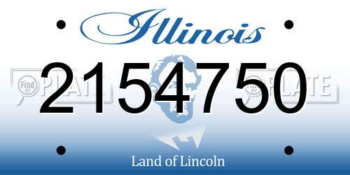 2154750 Illinois License Plate