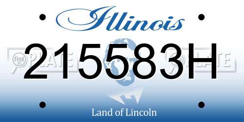 215583H Illinois License Plate