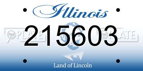 215603 Illinois License Plate