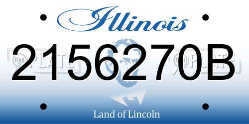 2156270B Illinois License Plate
