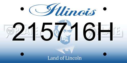 215716H Illinois License Plate