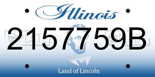 2157759B Illinois License Plate