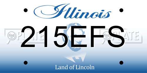 215EFS Illinois License Plate