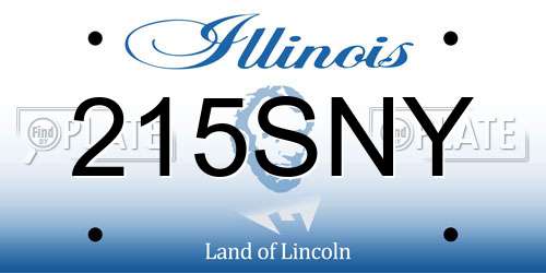 215SNY Illinois License Plate