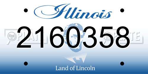 2160358 Illinois License Plate