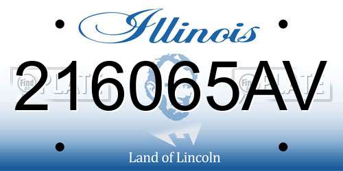 216065AV Illinois License Plate