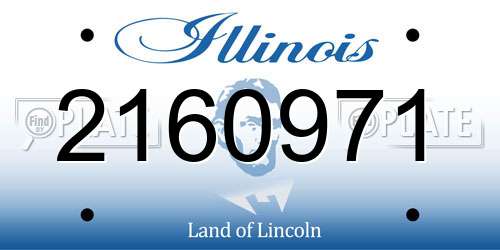 2160971 Illinois License Plate