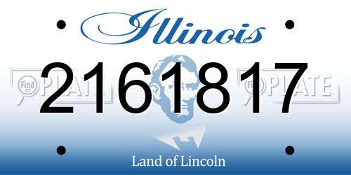 2161817 Illinois License Plate