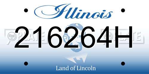 216264H Illinois License Plate